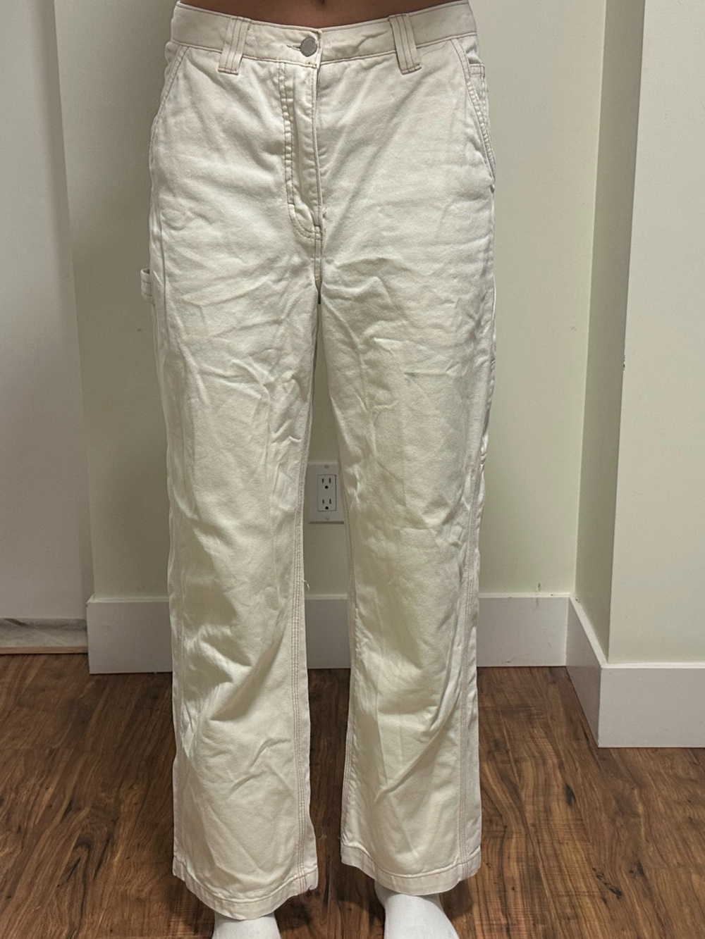TNA Cream Straight-Leg Chino Pants